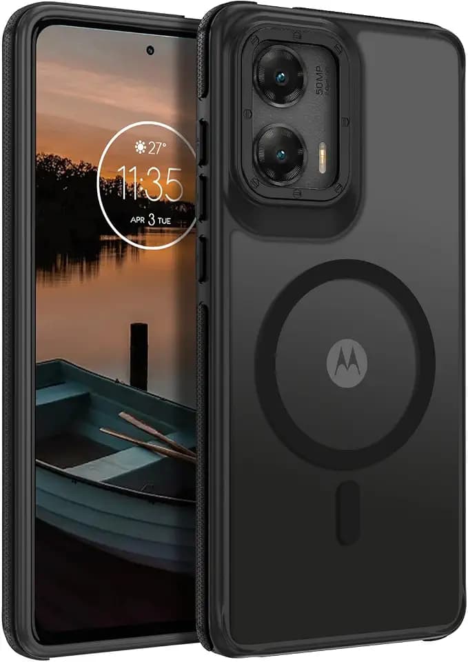GUAGUA for Motorola Moto G Stylus 5G 2024 Case Compatible with MagSafe Magnetic Cases Slim Translucent Matte Back Anti-Scratch Protective Shockproof Phone Case for Moto G Stylus 5G 2024, Black