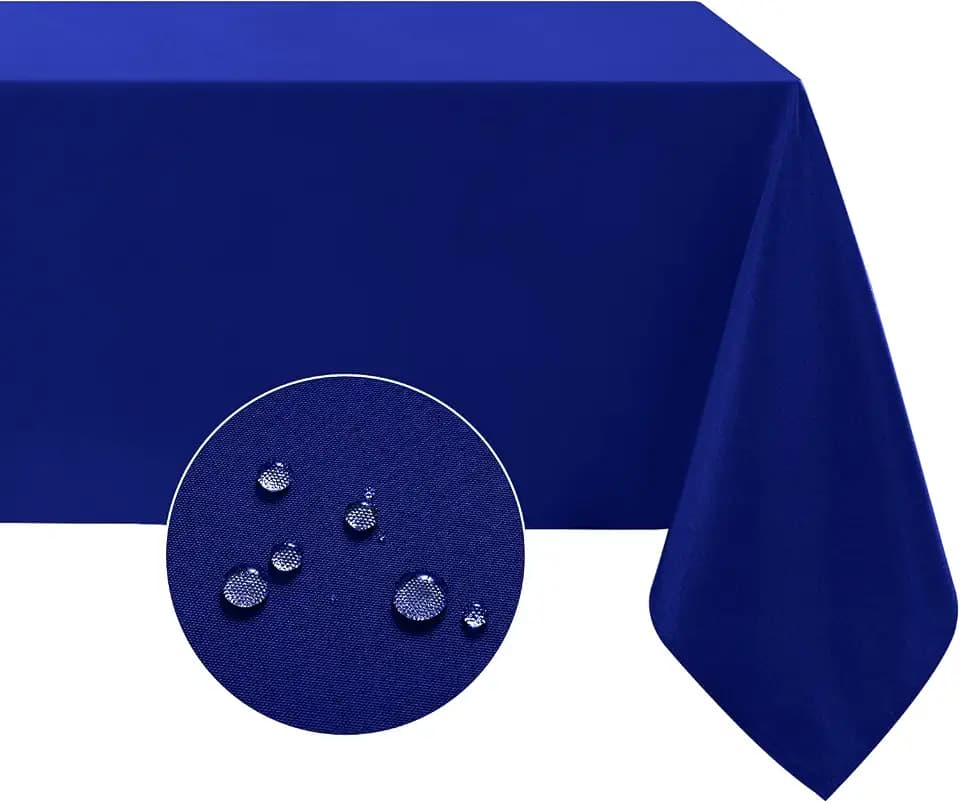 Softalker Rectangle Tablecloth, Waterproof Table Cloths Wrinkle Free Fabric Washable Polyester Table Cover for Dining Tables Party Outdoor Camping Parties Buffet - 52 x 70 inch, Royal Blue