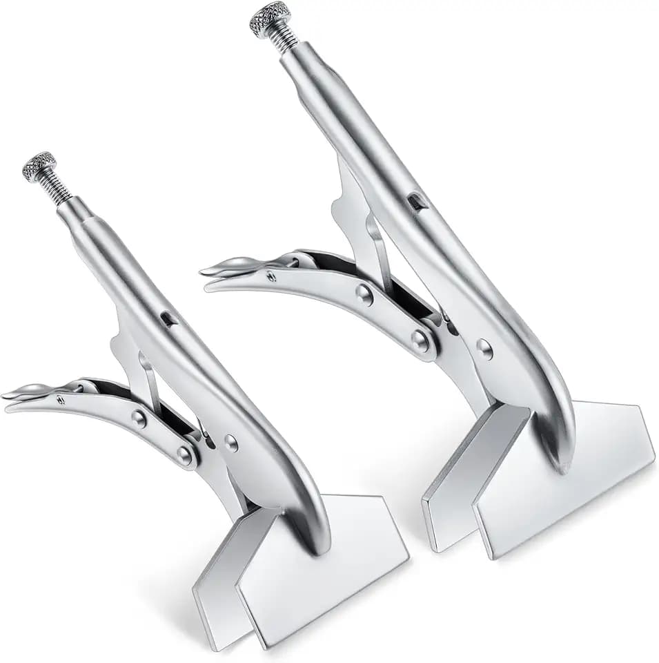 Lasnten 2 Pcs 10 Inch 8 Inch Original Locking Sheet Metal Tool Carbon Steel Clamp Heavy Duty Bender Tool Duck Bill Pliers Sheet Metal Bender Parts, Heat-Treated Plated Welding Plier