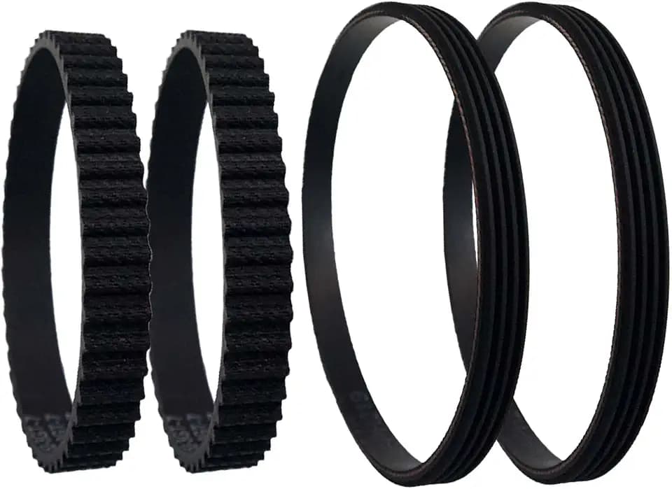 Replacement Vacuum Belts Compatible with Shark LA502 LA500 AZ2002 AZ2000 AZ2000W AZ2000WWK Cleaner Parts - Front Brush Belt Vega 153-3MV-7/153-3GT-7 + Long Drive Belt Vega EPH219 (2+2 Pack)