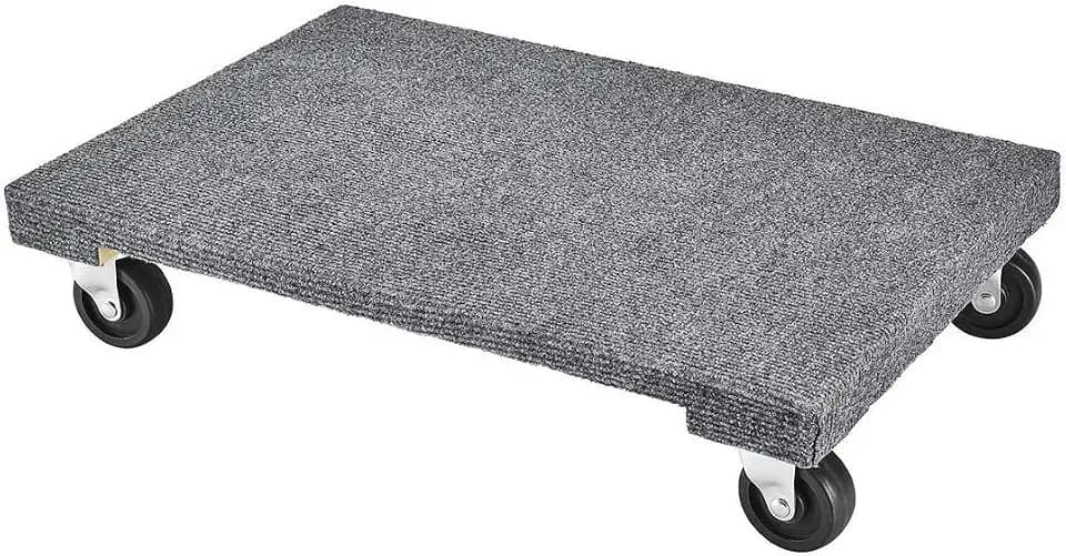Zeluga 24-370 24in. x 16in. 1000 lb. Capacity Hardwood Solid Deck Dolly with Carpet