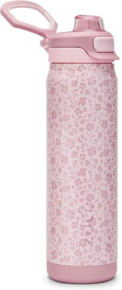 ZULU Powerfill Pro 24oz Stainless Steel Sip or Chug Water Bottle, Flower