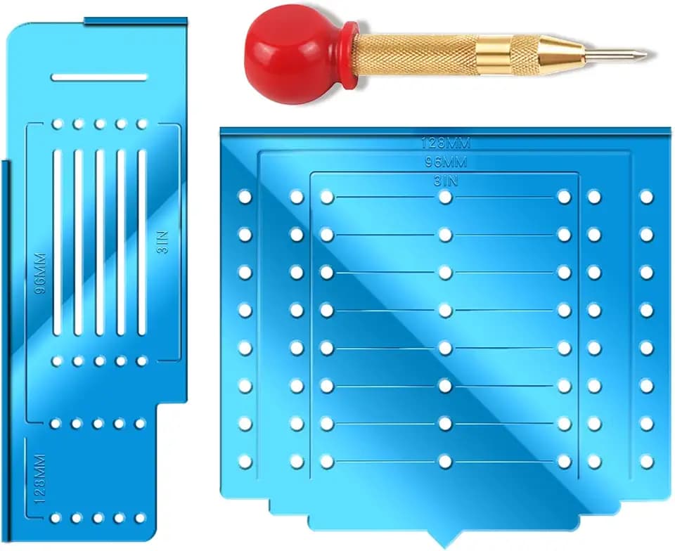 King&Charles Cabinet Hardware Template&Center Punch for Handles Knobs Pulls