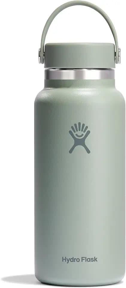 Hydro Flask Water Bottle - Insulated Stainless Steel - Wide Mouth Flex Lid, Non Spill, Leakproof and Refillable in 32 Oz Tonal Agave