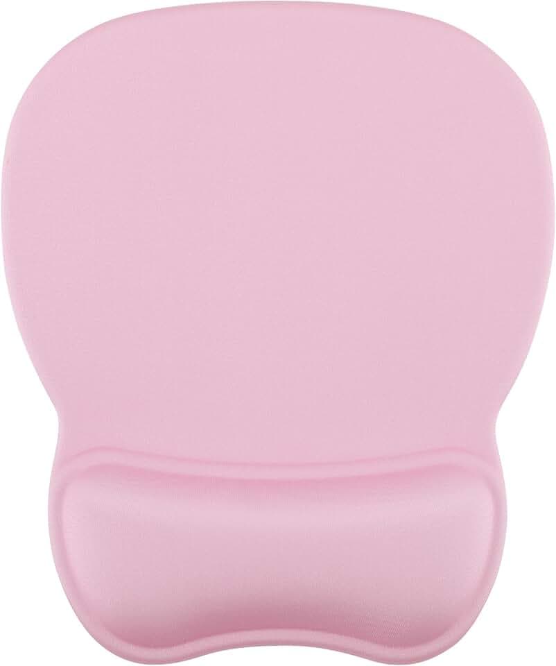 MROCO Ergonomic Mouse Pad with Gel Wrist Rest, 9.4 x 8.1 in, Pale Pink