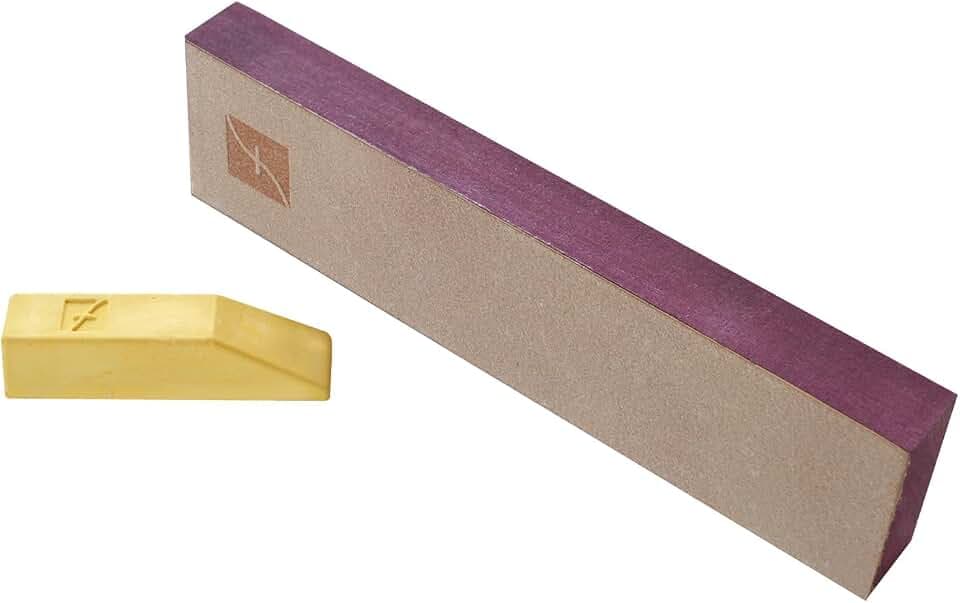 Flexcut Wood Carving Tools | 8" x 2" Leather Knife Strop with 1 Ounce Bar of Flexcut Gold Polishing Compound for Polishing and Buffing | PW14 | Made in the U.S.A.