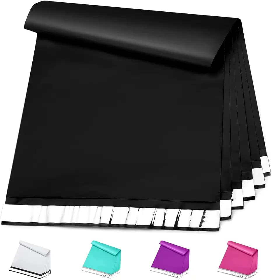 Metronic Poly Mailers 14.5x19 200Pcs Large Shipping Bags for Clothing Black