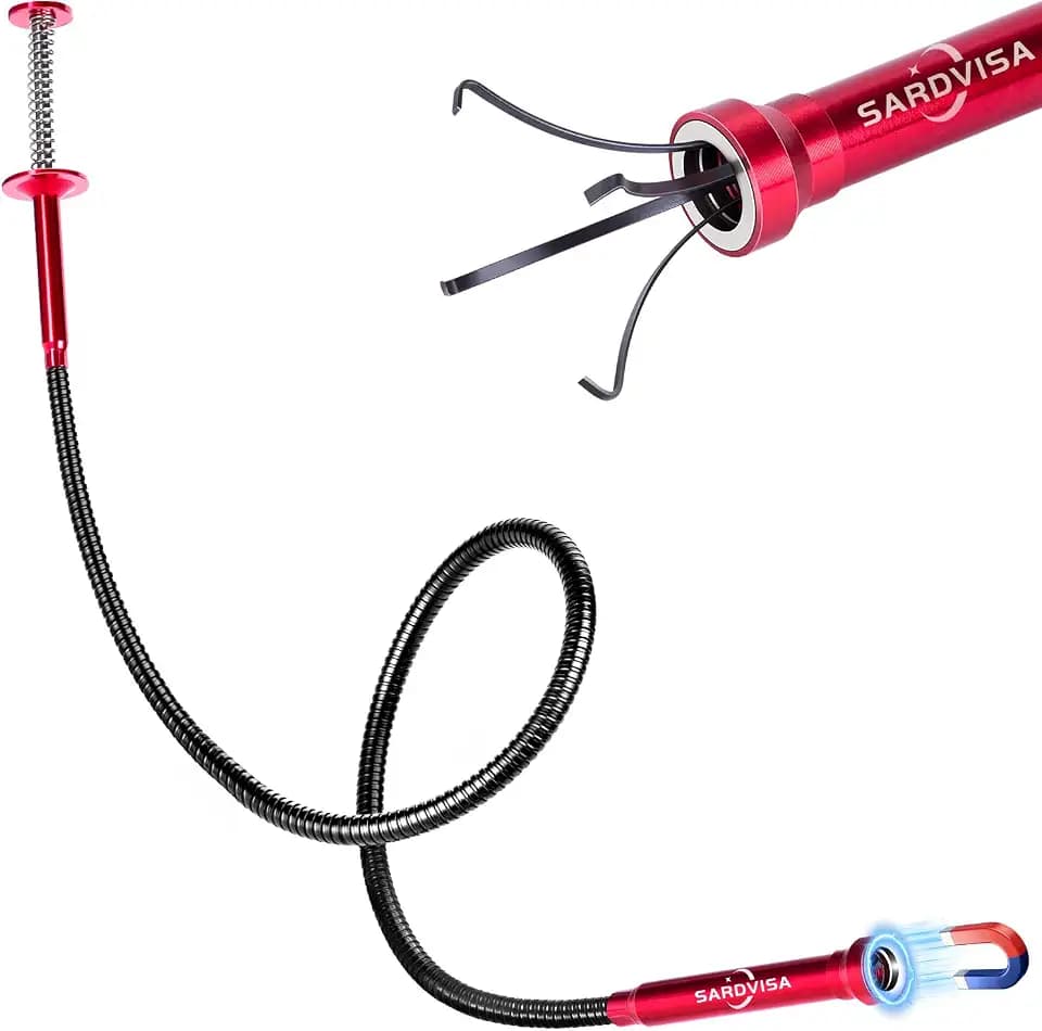 SARDVISA 24-Inch Flexible Magnetic Pickup Tool with 4 Claw Grabber