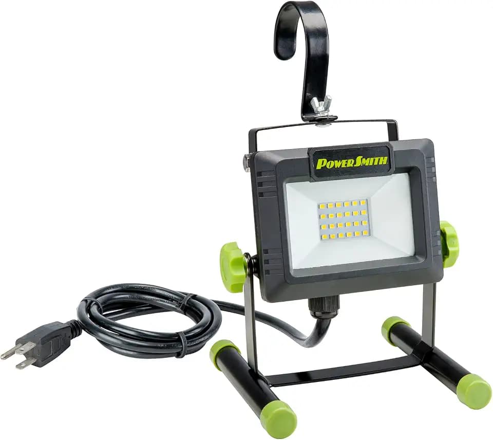 PowerSmith LED Work Light with Metal Stand and Sealed Power Switch 2000 Lumens PWLS020H
