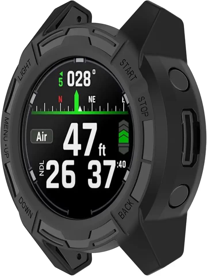 LOKEKE Kompatibel mit Garmin Descent G2 Schutzhülle, TPU Schutzhülle Watch Case Cover Shell Kompatibel mit Garmin Descent G2/G1 (Schwarz)