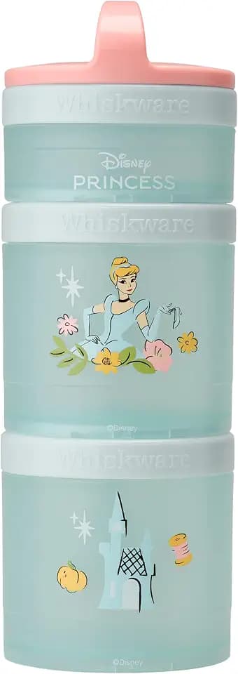 (Cinderella) DiSNEY PRINCESS Whiskware Stackable Snack Pack - 3 Jar + Handle - Pink/Blue/Blue