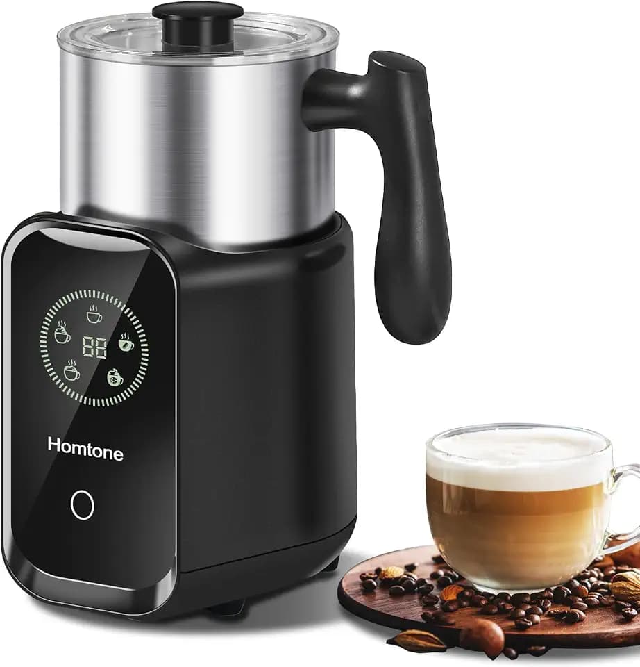 Homtone Upgraded 5-in-1 Electric Milk Frother,Large 21 oz Capacity Induction Milk Steamer,Removable Stainless Steel Automatic Milk Foamer for Latte, Hot Chocolate, Hot & Cold Foam