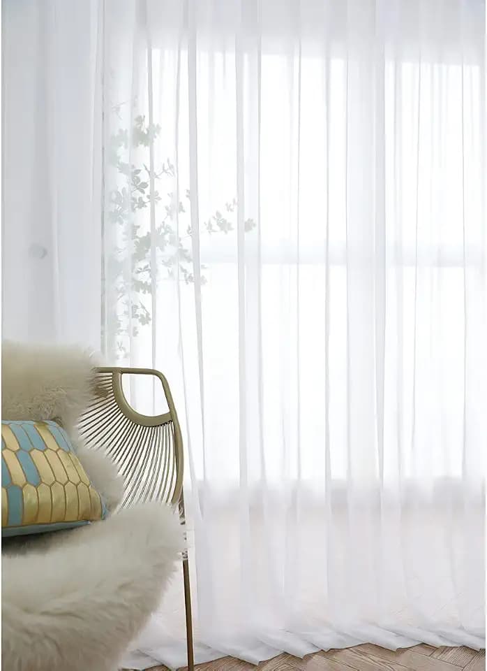 Window White Sheer Curtains 84 Inches Long 1 Panel Sheer Curtain Clear Curtains Basic Rod Pocket Panel Other Beige Grey Purple Pink 63 72 95 108 Inch Bedroom Children Living Room Yard Kitchen