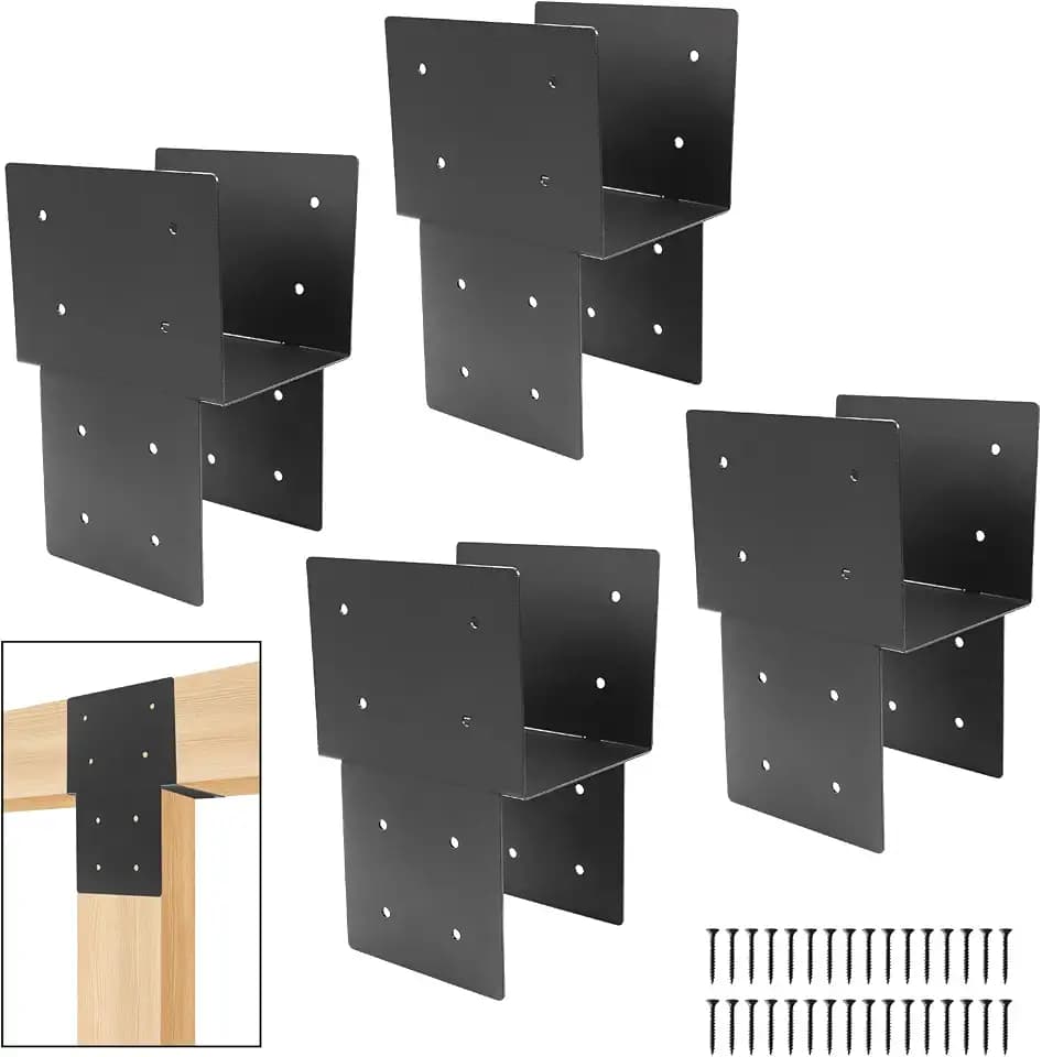 4 Pcs 6 "x 6 "Post Cap Tie Rod Brackets(Actual 5.6 "x5.6 )