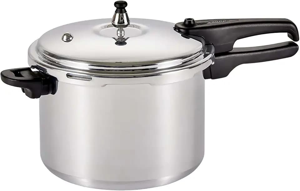 Mirro 92160A Polished Aluminum 10-PSI Pressure Cooker Cookware, 6-Quart, Silver -