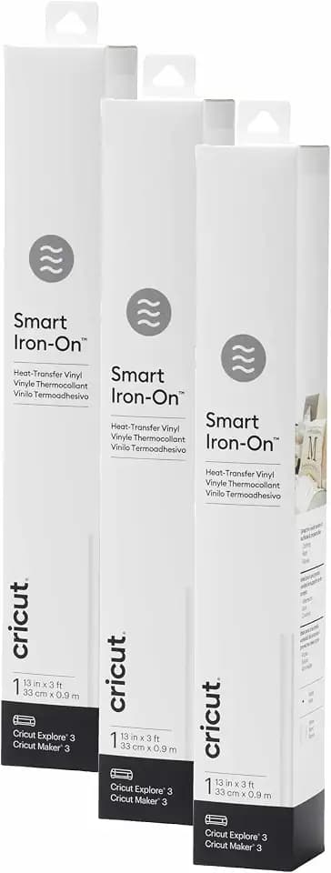 Cricut Smart Iron On, White, 3-Pack of 3ft Rolls (13 in x 36 in)