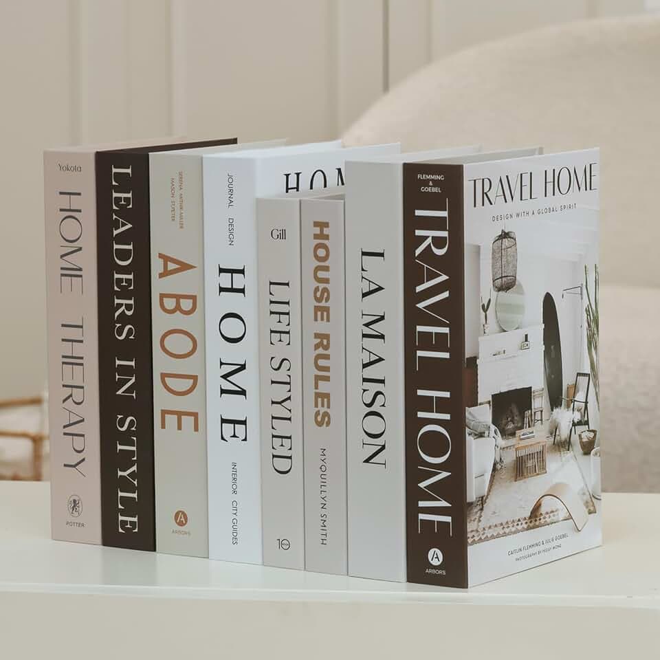 8 Pcs Decorative Books for Home Decor -Faux Books for Decoration - Coffee Table Decor Book,Modern Fashion Decoration Book Set, Bookshelf, Living Room Decoration with Fake Book
