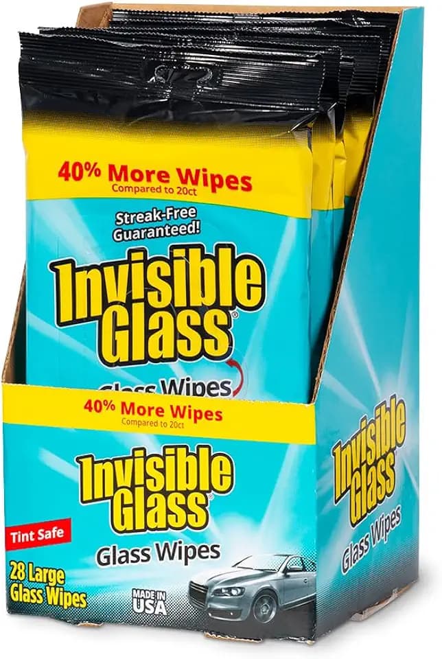 Invisible Glass Large Glass Cleaning Wipes, 28 Count, 90161 (Pack of 6)