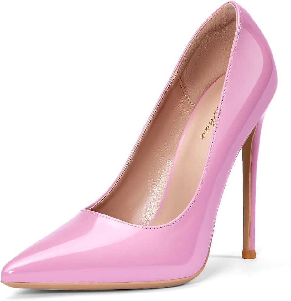 GENSHUO Women's 4.7 Inch Pumps Pointy Toe Stiletto Sexy High Heels Work Party Wedding Shoes