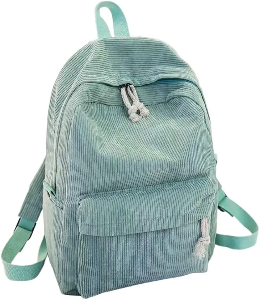 SMAROICE Green corduroy backpack for women girls