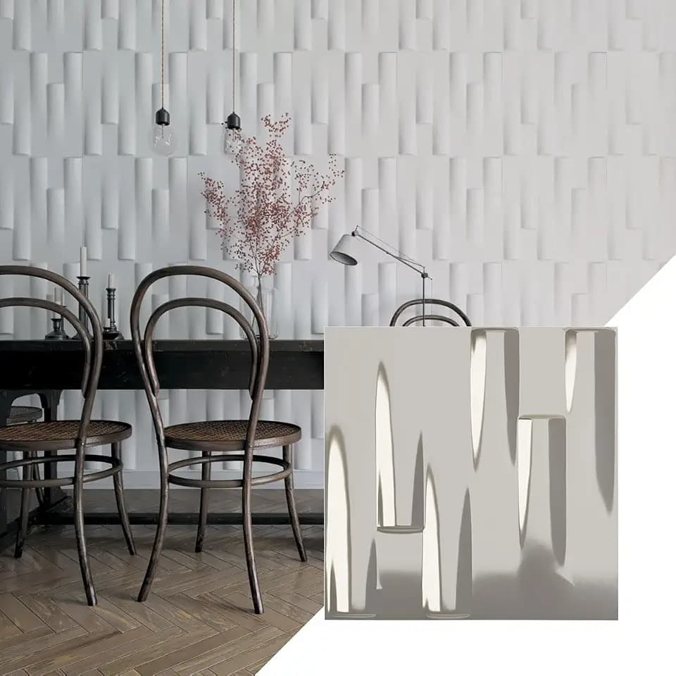 Ekena Millwork 19 5/8"W x 19 5/8"H Hamilton EnduraWall Decorative 3D Wall Panel, Bright Chrome (Covers 2.67 Sq. Ft.