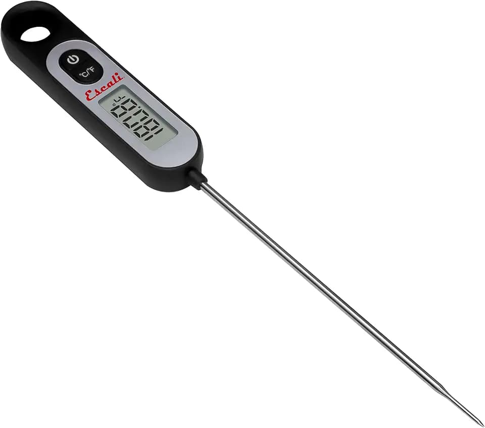 Escali Long Stem Digital Thermometer for Meat, Frying, Cooking, Candy and Kitchen Use, Extra Long 5.6-Inch Probe, Black