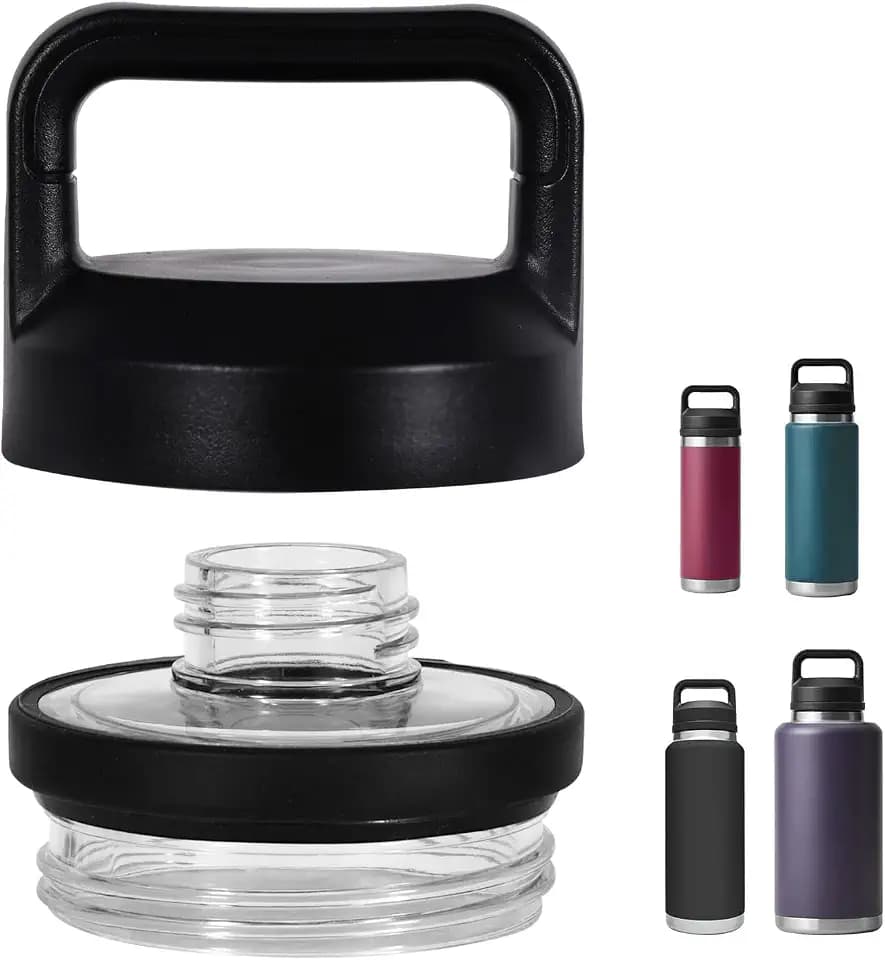 Screw Top Lid Replacement for YETI Rambler Bottle 18/26/36/46/64oz, Compatible with YETI Chug Cap Replacement Lids, BPA-Free