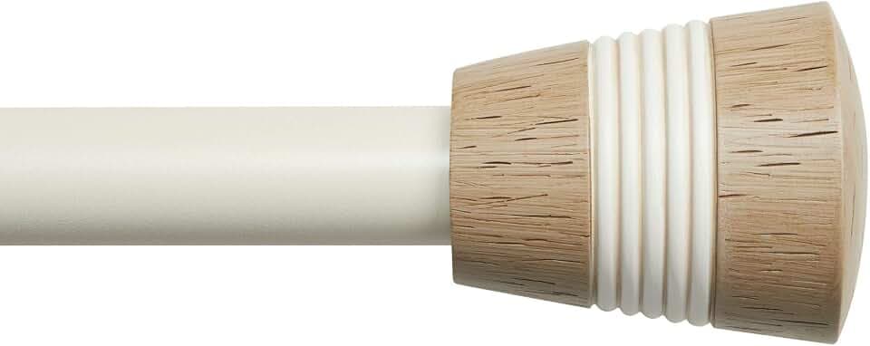 Exclusive Home Hillhurst 1" Window Curtain Rod and Finial Set, Off White, Adjustable 66"-120"