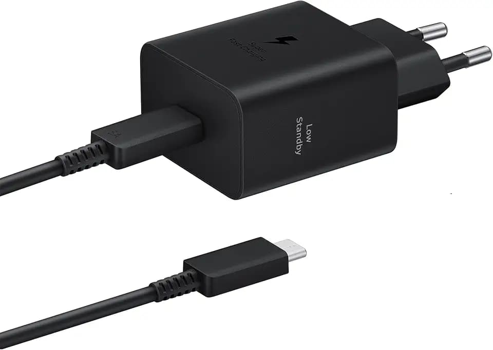 Samsung Schnellladeadapter EP-T4511X, USB-C Ladegerät mit 45W Schnellladen, kompatibel mit Geräten Anderer Hersteller, inklusive Datenkabel, Black