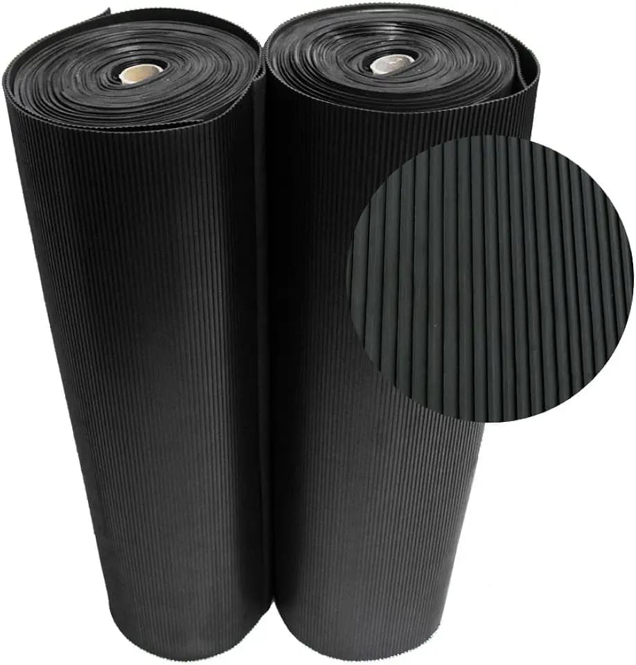 Rubber-Cal Ramp Cleat Non-Slip Outdoor Rubber Mats - 1/8" x 3 ft x 6 ft