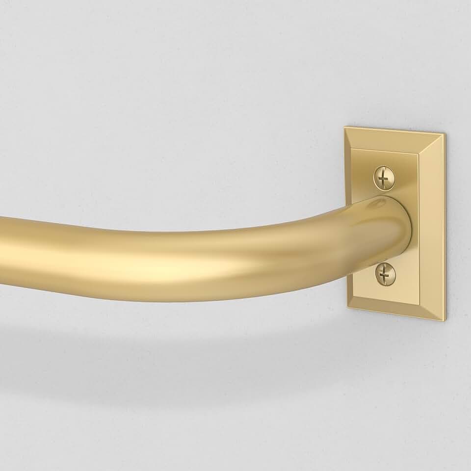 Hei Dear Gold Wrap Around Blackout Curtain Rod 28-48 Inch, Adjustable