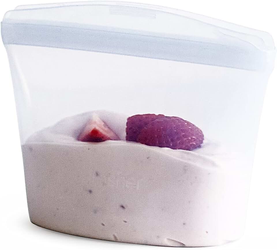 Stasher Premium Reusable Silicone Food Storage Bowl, Clear, 1-Cup