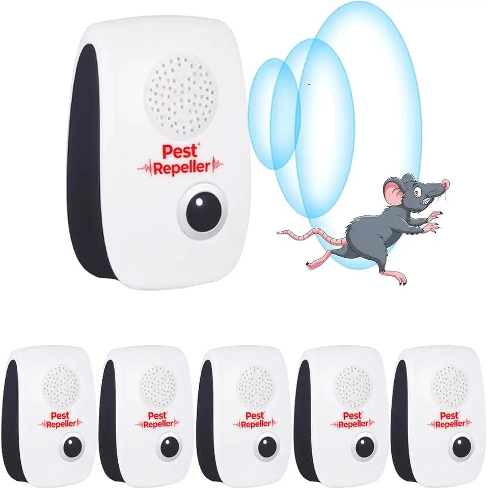 6 Stück Ultraschall Mäuseabwehr Bugshield,Ultraschall Schädlingsbekämpfer Gegen Mäuse Vertreiben,Pest Control Repeller,Innenräumen Mäuseschreck für Vertreiben Mäuse Mücken Kakerlaken Insekten Spinnen