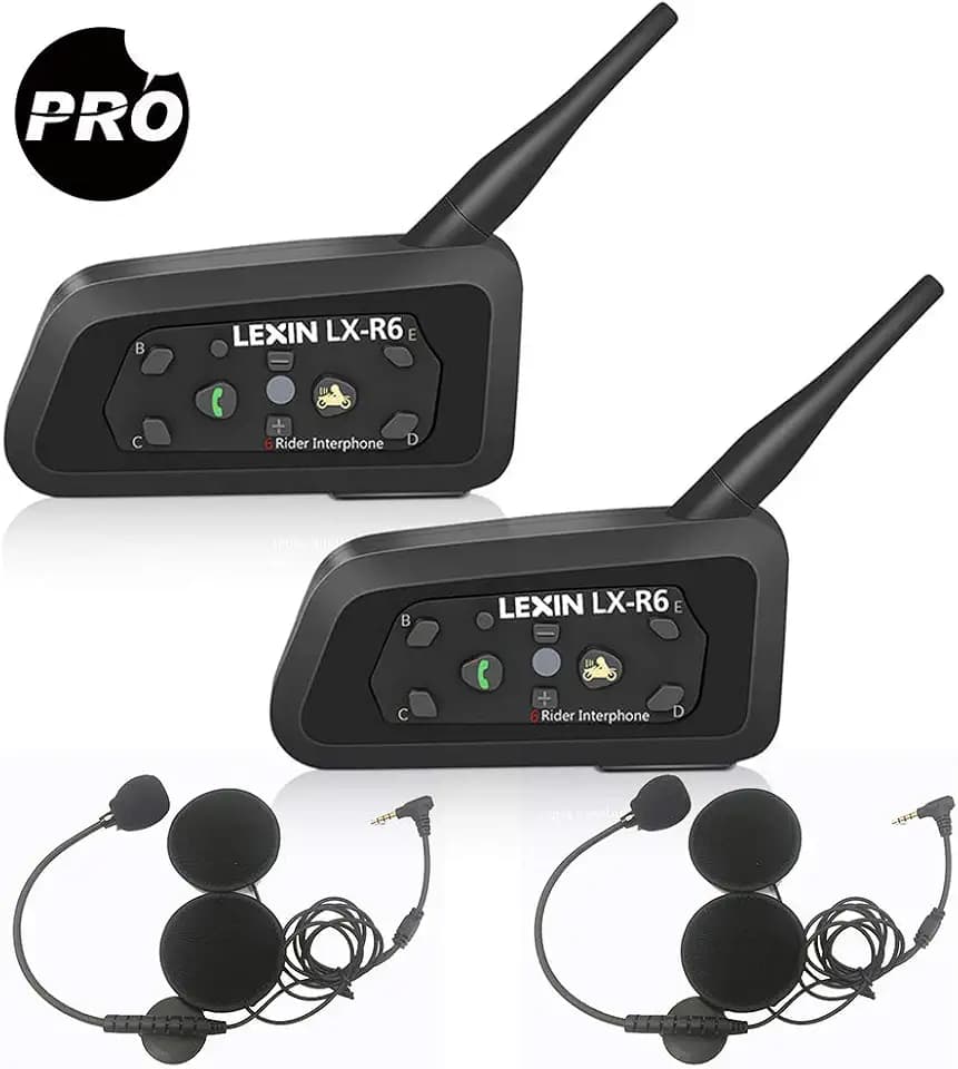 LEXIN Helm Intercom mit Scheinwerfer, Motorrad Bluetooth Headset für Navigationsgerät und Handy, Gegensprechanlage vom Motorräder oder Sozia (7)