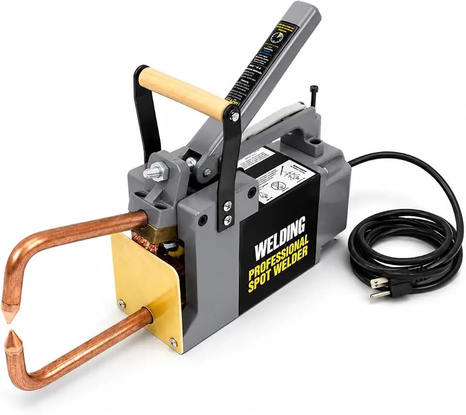 Stark USA Portable Spot Welder 1/8" Electric Single Phase Handheld Welding Tip Gun Handle Weld Spot 110V 6" Throat Depth Metal Sheet Spot Welding Machine