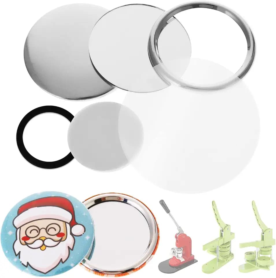 BEAMNOVA 100 Sets Pocket Mirrors 58mm (2.28 in) Button Maker Supplies