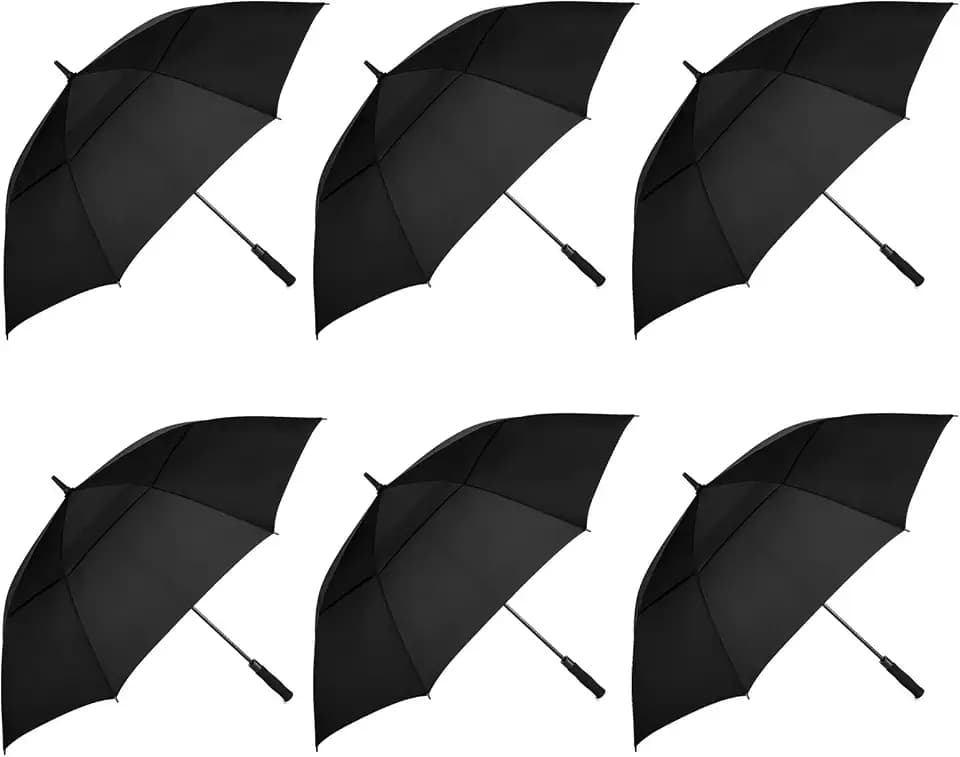 MRTLLOA 6-Pack Golf Umbrella, 62/68 Inch Windproof Double Canopy