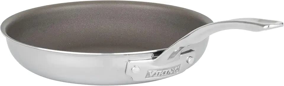 Viking PureGlide Pro 3-Ply Nonstick Frying Pan, Made without PFAS, 10-Inch Induction Cookware, Metal Utensil Safe Titanium Nonstick Surface, Oven Safe to 600F