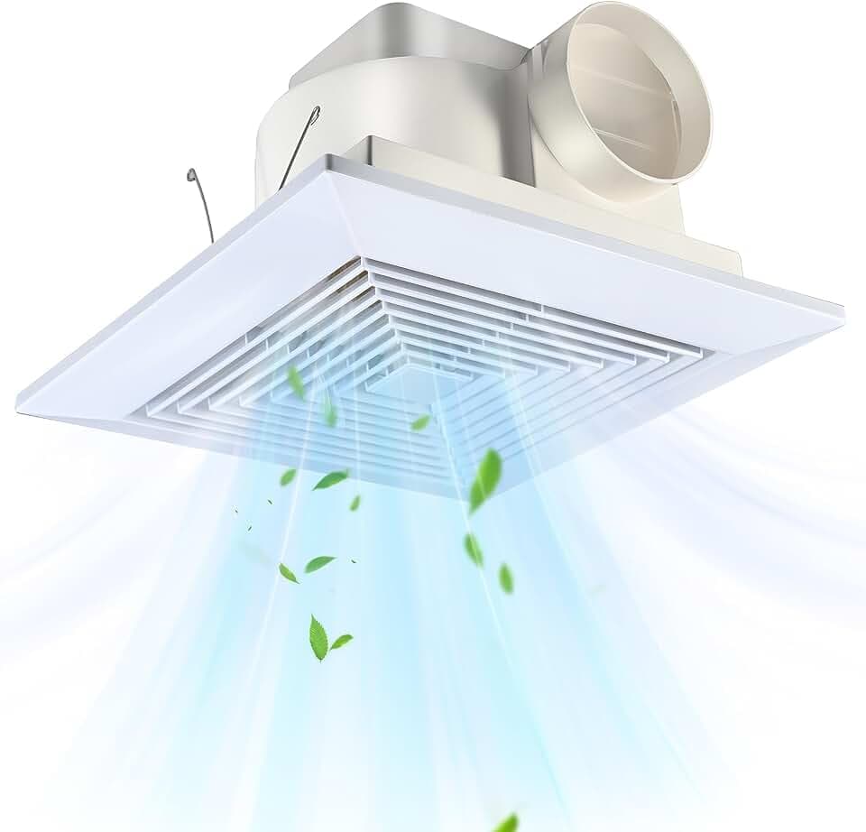 FEITON 110 CFM Bathroom Exhaust Fan, 1.0 Sone, 4-Inch Duct, Ceiling Mount