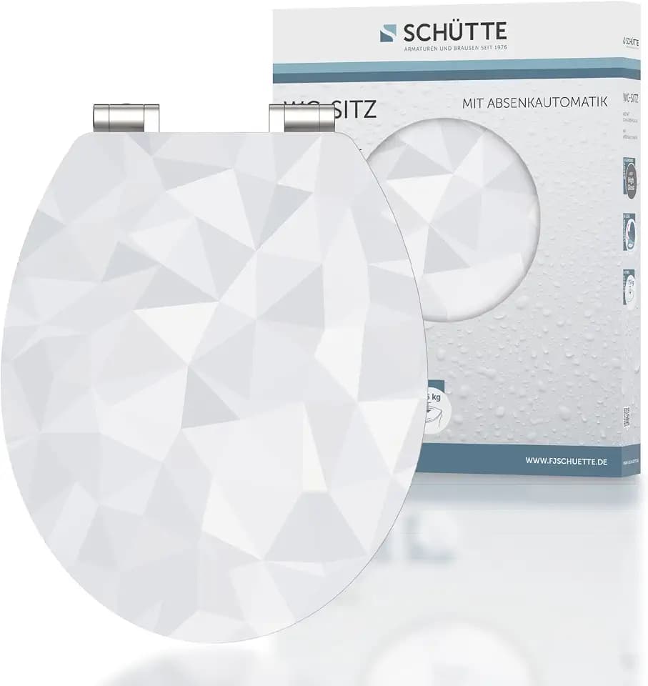 SCHÜTTE WC-Sitz Holzkern HG DIAMOND, Hochglanz Toilettensitz mit Absenkautomatik, passend für alle handelsüblichen WC-Becken, maximale Belastung der Klobrille 150 kg, Motiv 80545