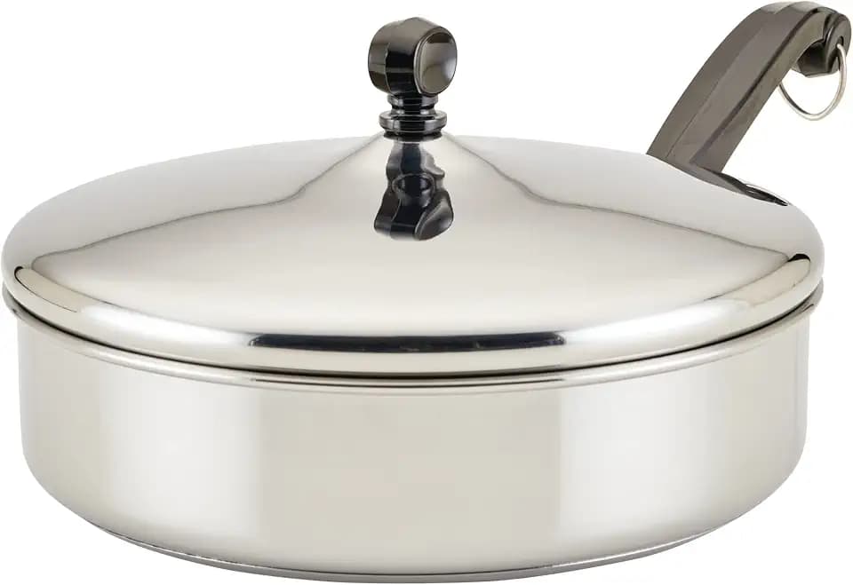 Farberware Classic Series Stainless Steel Saute Pan with Lid, 2.75 Qt