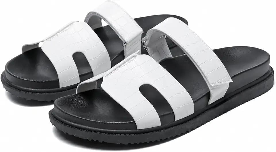 JSWEI Women's Slide Sandals Women's Slippers Shoes Non-Slip Comfortable and Adjustable Summer with Arch Support Indoor/Outdoor Flat Slippers Beach Sandalias Para Mujer