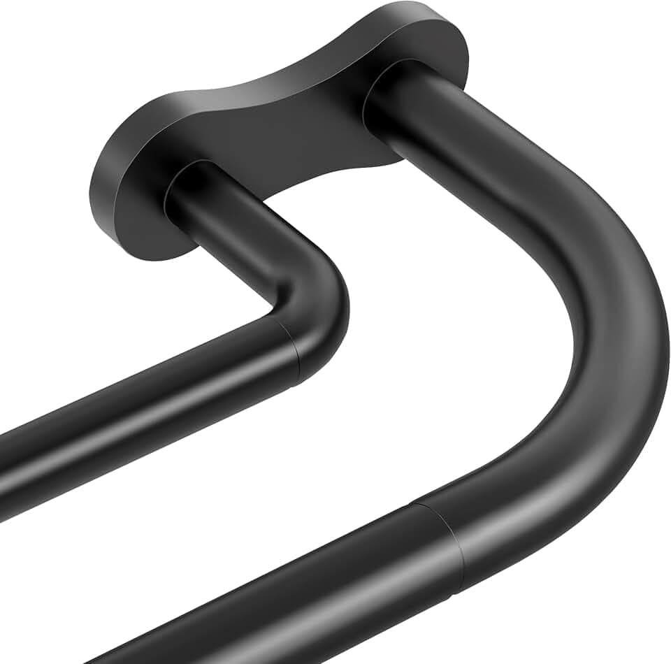 Double Curtain Rod 34-144 Inch Black Dual Curtain Rods for Windows