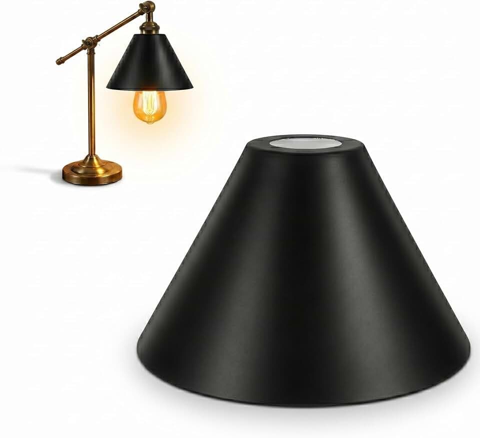 Angoily Black Metal Pendant Light Shade, Scalloped Wire Cage Lampshade