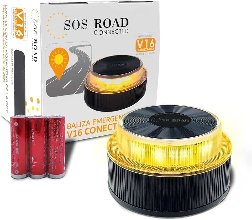 LUZ DE EMERGENCIA TRAFICO V16 CONECTADA A INTERNET SOS ROAD CONNECTED