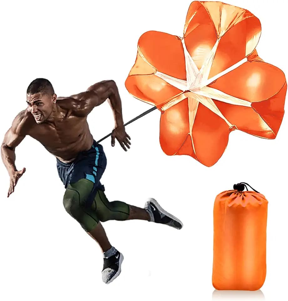 Running Parachute for Speed Training, 56 inch Resistance Parachute for Athletes, Sprinting & Football Training Equipment with Adjustable Waist Belt, Drag Chute to Improve Velocity & Explosive Power