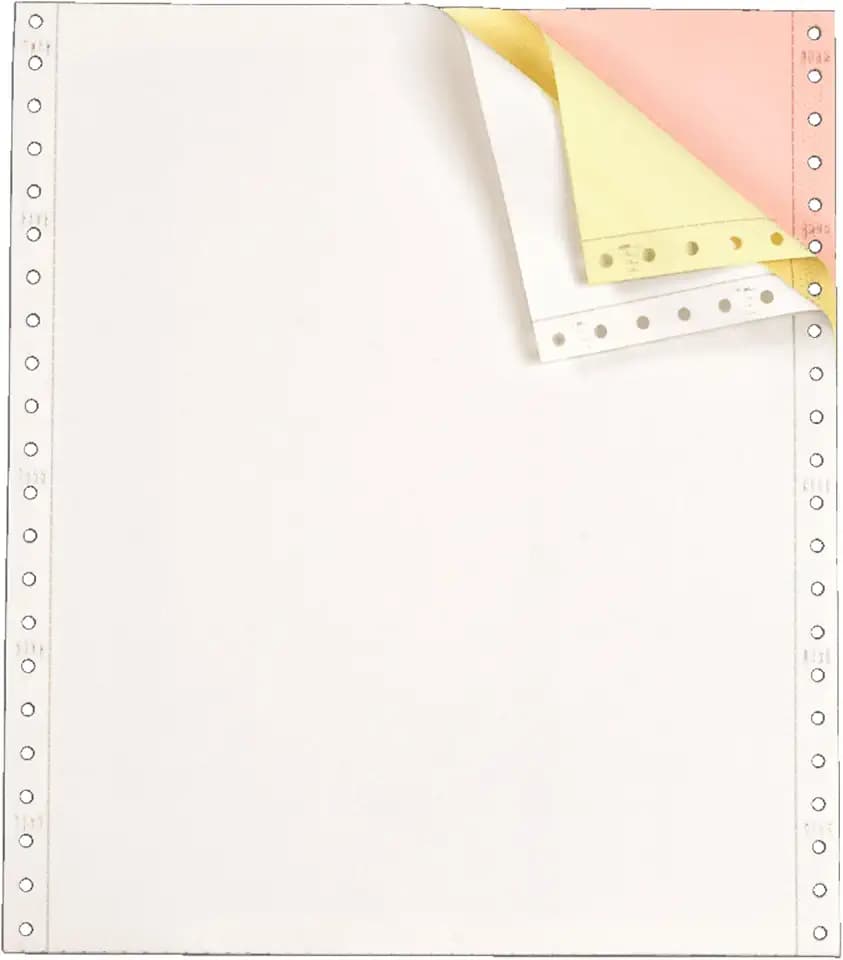 TOPS Continuous Computer Paper, 3-Part Carbonless, Removable 0.5 Inch Margins, 9.5 x 11 Inches, 1100 Sheets, White/Canary/Pink (55179)