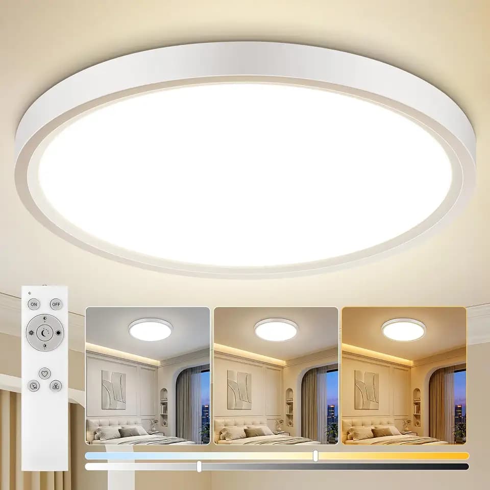 LED Deckenleuchte Dimmbar 14W 3000LM,LED Deckenlampe 3000-6500K Ø40cm