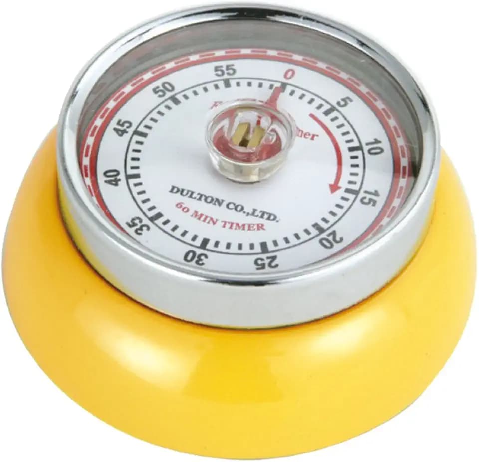 Zassenhaus Magnetic Retro Kitchen Timer, Classic Mechanical Cooking Timer (Yellow)