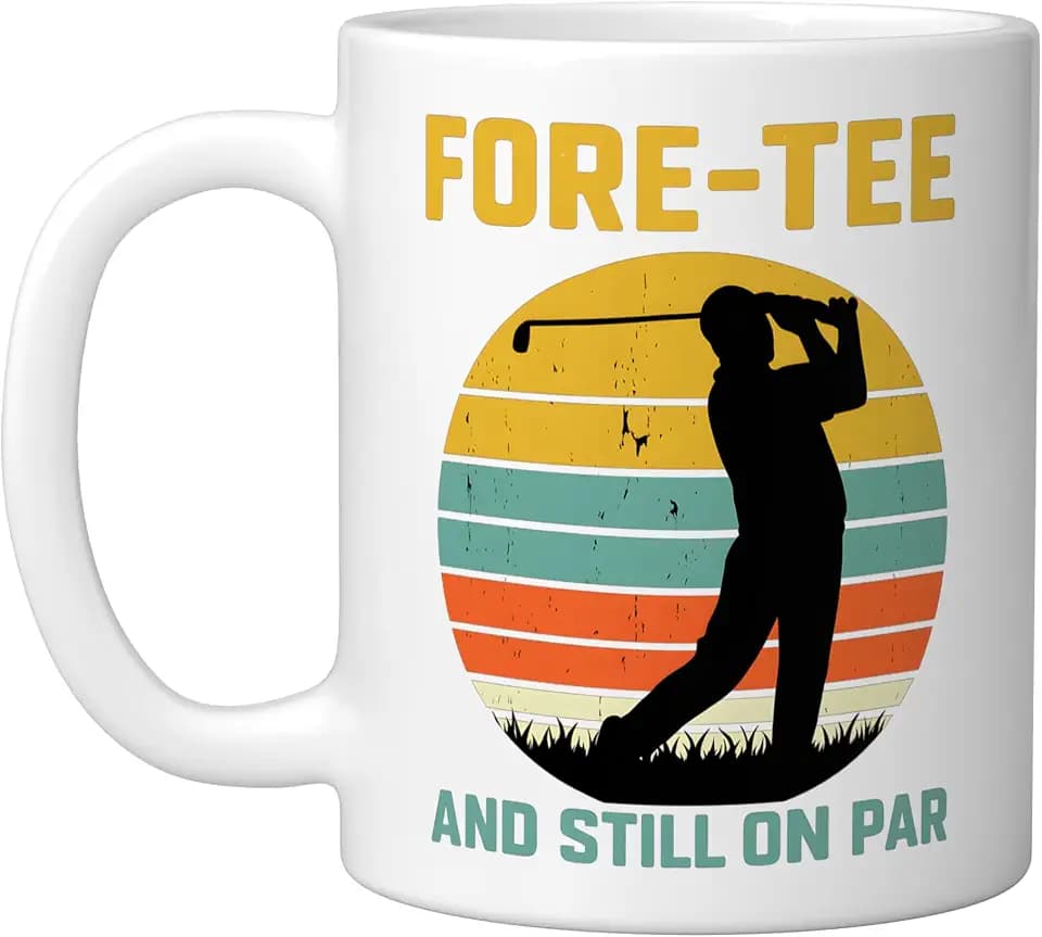 Fore Tee 40th Golf Birthday Golfing 40 Year Old Golfer Forty Ceramic Mug, White, 11oz